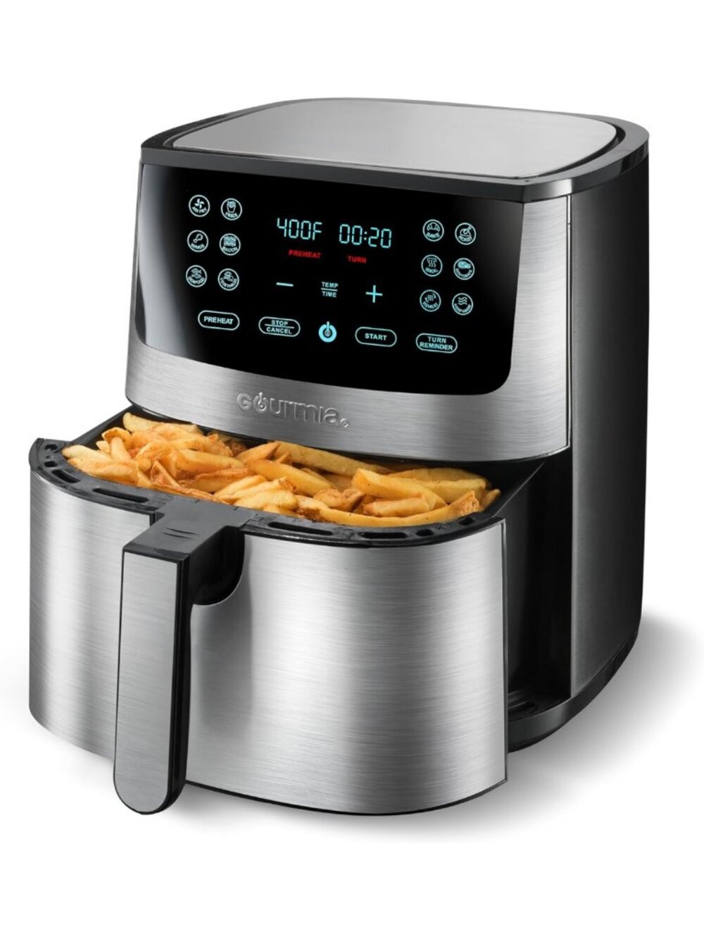 Large Capacity Air Fryer - 8 Qt, 12 Cooking Presets, Stainless Steel Design